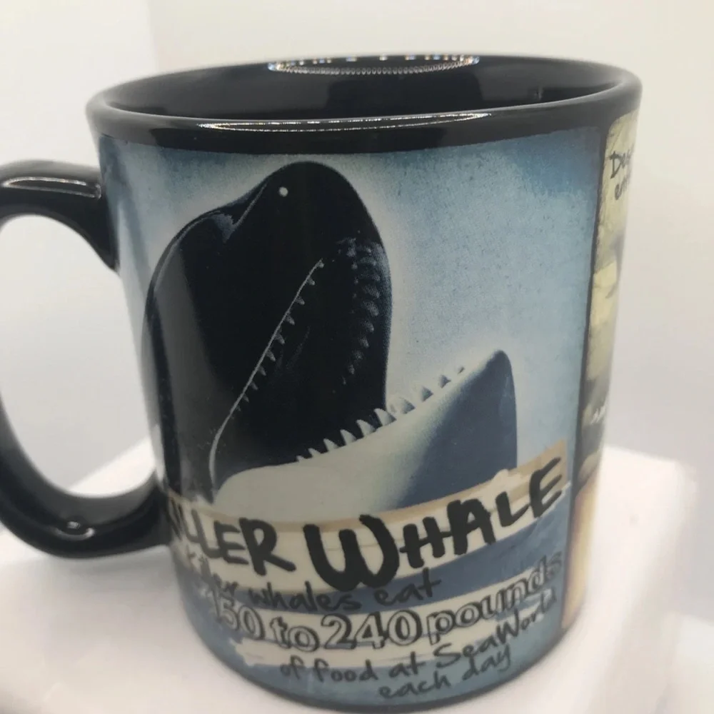 KILLER WHALE COFFEE MUG. SEAWORLD COFFEE TEA CUP Deco  Mug - Picture 3 of 9